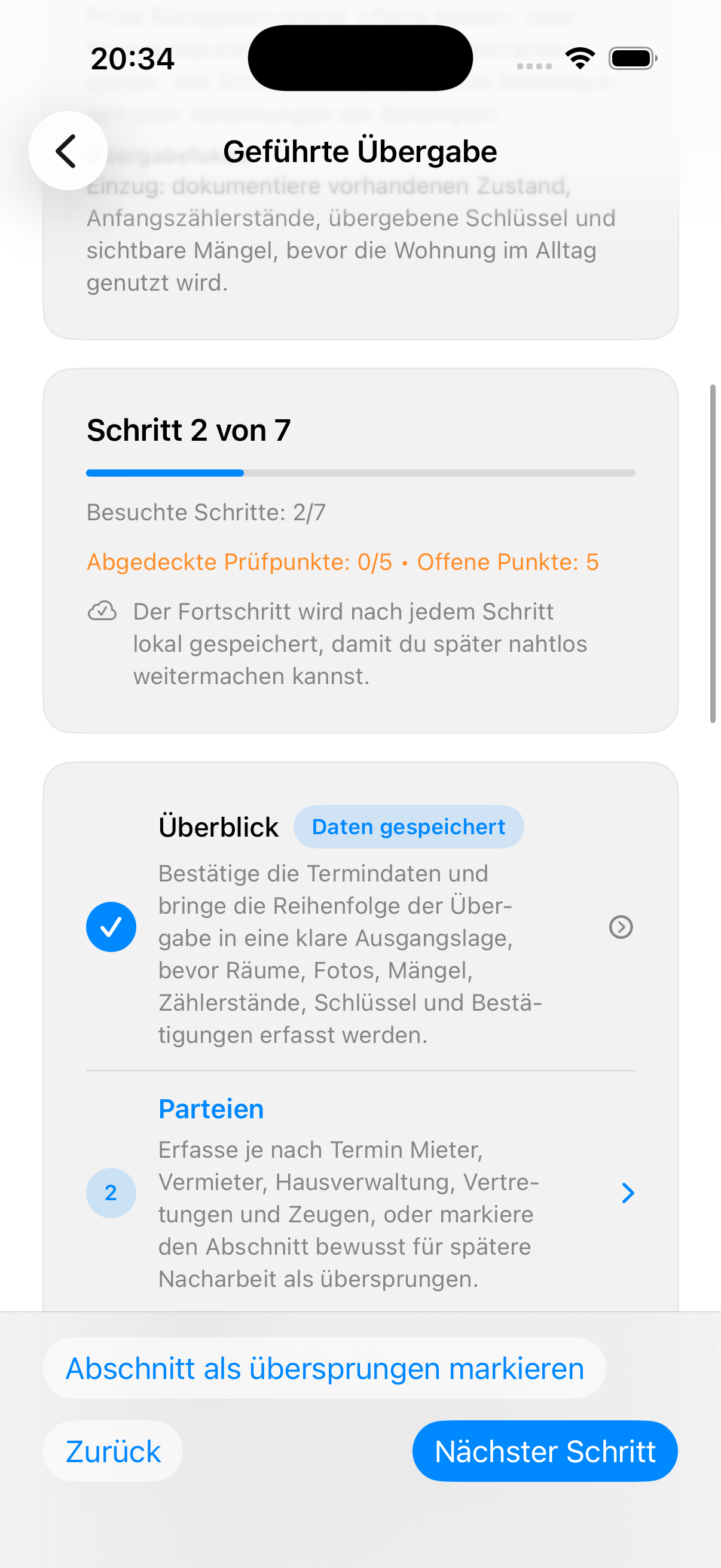 KeyClear geführter Übergabeablauf